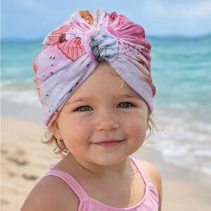 Cotton Turban Hat w/ Satin Lining | Curly Hair | sweet ice cream turban hat